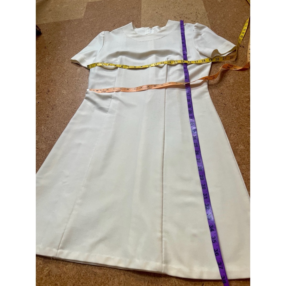 Vintage Off/Cream White Basic Layering Dress - image 6